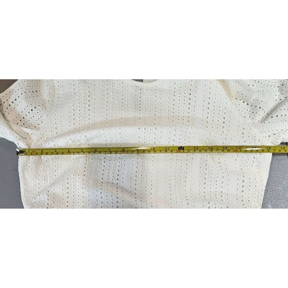 Banana Republic Womens 10 Eyelet Fit & Flare Cream Dress - Picture 10 of 16